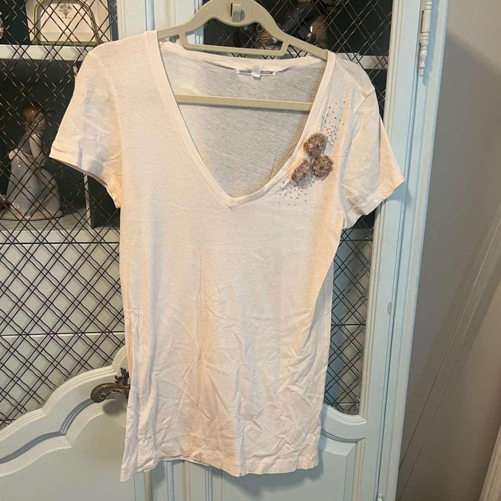 J.Crew Cream V-Neck Women's Top